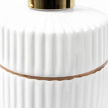 Pojemnik do mydła płynu do naczyń dozownik na mydło płyn ceramiczny biały złoty 400 ml