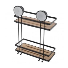 Półka łazienkowa wisząca płaska podwójna przyssawka koszyk bambus - yoka Półka łazienkowa wisząca płaska podwójna przyssawka koszyk bambus - yoka