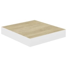 Półki ścienne, 4 szt., dębowo-białe, 23 x 23,5 x 3,8 cm, mdf