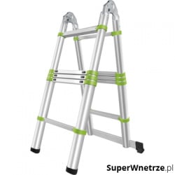 Profesjonalna aluminiowa drabina składana wysuwana 3,2 m (1,58 m / 1,58  m) Fieldmann FZZ 4003