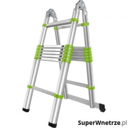 Profesjonalna aluminiowa drabina składana wysuwana 4,4 m (2,2/2,2m) Fieldmann FZZ 4006