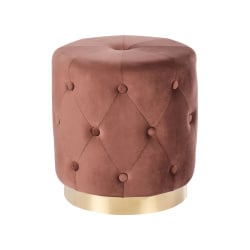 Puf CARROLLTON Welur Brązowy 40 cm 40 cm 41 cm