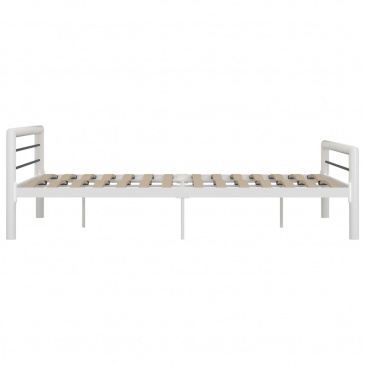 Rama łóżka, biało-czarna, metalowa, 180x200 cm