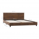 Rama łóżka, brązowa, sztuczna skóra zamszowa, 140 x 200 cm