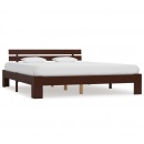 Rama łóżka, ciemnobrązowa, lite drewno sosnowe, 180 x 200 cm