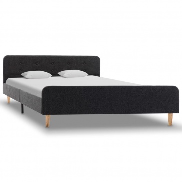 Rama łóżka, ciemnoszara, płótno konopne, 160 x 200 cm