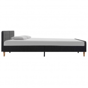 Rama łóżka, ciemnoszara, płótno konopne, 180 x 200 cm