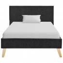 Rama łóżka, ciemnoszara, tapicerowana tkaniną, 100 x 200 cm