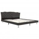 Rama łóżka, ciemnoszara, tapicerowana tkaniną, 180 x 200 cm