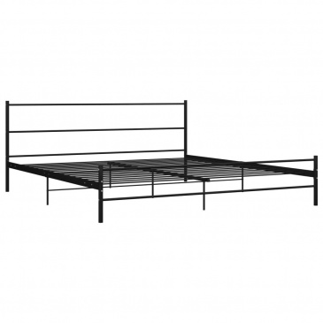 Rama łóżka, czarna, metalowa, 200 x 200 cm