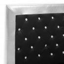 Rama łóżka, czarna, sztuczna skóra, 140 x 200 cm