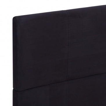 Rama łóżka, czarna, tapicerowana tkaniną, 140 x 200 cm