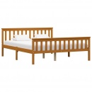 Rama łóżka, miodowy brąz, lite drewno sosnowe, 160 x 200 cm