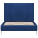 Rama łóżka, niebieska, tapicerowana tkaniną, 90 x 200 cm