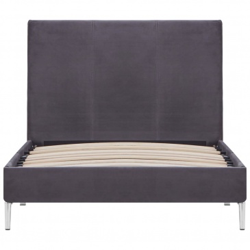 Rama łóżka, szara, tapicerowana tkaniną, 90 x 200 cm