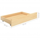 Rama łóżka z 2 szufladami, lite drewno sosnowe, 100x200 cm