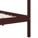 Rama łóżka z baldachimem, ciemnobrązowa, lita sosna, 100x200 cm
