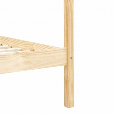 Rama łóżka z baldachimem, lite drewno sosnowe, 160 x 200 cm