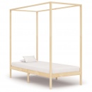 Rama łóżka z baldachimem, lite drewno sosnowe, 90 x 200 cm