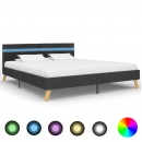 Rama łóżka z LED, ciemnoszara, tkanina, 180 x 200 cm