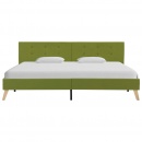 Rama łóżka, zielona, tapicerowana tkaniną, 180 x 200 cm