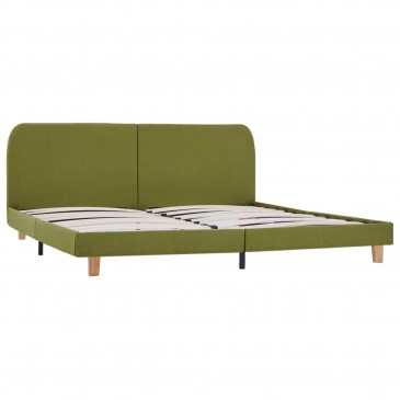 Rama łóżka, zielona, tkanina, 180 x 200 cm