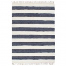 Ręcznie tkany dywan Chindi, bawełna, 120x170cm, biało-niebieski