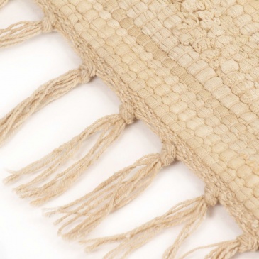 Ręcznie tkany dywanik Chindi, bawełna, 200x290 cm, kremowy