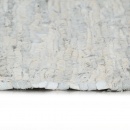 Ręcznie tkany dywanik Chindi, skóra, 160x230 cm, jasnoszary