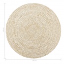 Ręcznie wykonany dywan, juta, biały i naturalny, 150 cm