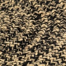 Ręcznie wykonany dywan, juta, czarny i naturalny, 150 cm