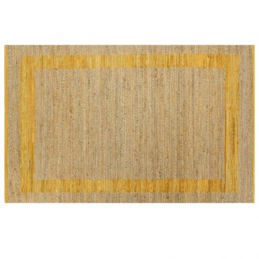 Ręcznie wykonany dywan, juta, żółty, 160x230 cm
