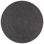 Ręcznie wykonany dywan z juty, okrągły, 120 cm, ciemnoszary