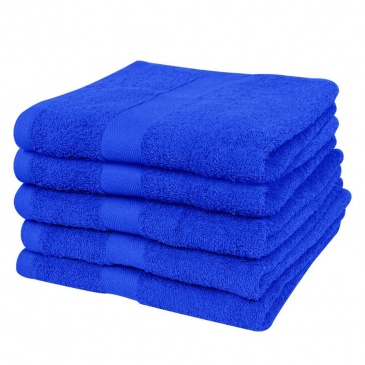 Ręczniki, 5 szt., bawełna, 500 g/m², 100x150 cm, szafirowe