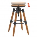 Regulowane krzesła barowe 2 szt. drewno jodłowe 53,5x53,5x79cm
