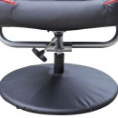 Fotel telewizyjny z podnóżkiem sztuczna skóra czarno-czerwony
