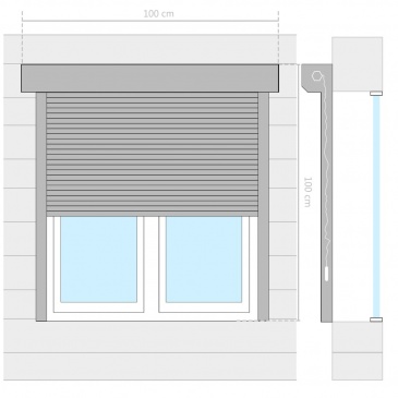 Roleta zewnętrzna, aluminiowa, 100 x 100 cm, antracytowa