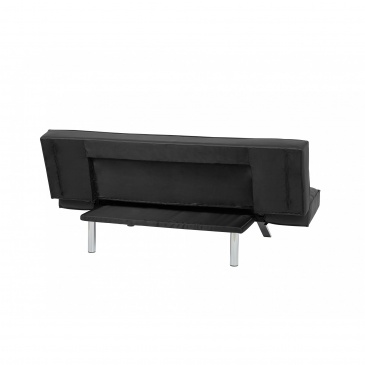 Rozkładana sofa ruchome podłokietniki czarna BRISTOL