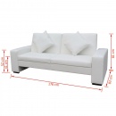 Rozkładana sofa ze sztucznej skóry biała