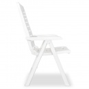 Rozkładane krzesło ogrodowe, 2 szt., plastikowe, białe