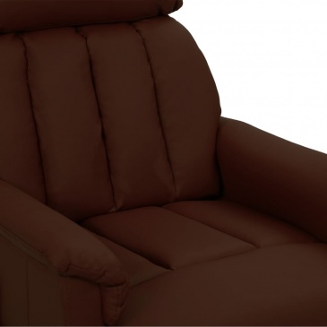 Rozkładany fotel masujący, brązowy, sztuczna skóra