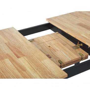 Rozkładany stół do jadalni 120/150 x 80 cm jasne drewno z czarnym HOUSTON