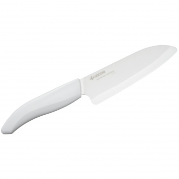 Nóż szefa kuchni ceramiczny 14cm Kyocera Santoku biały/biała rączka
