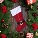 Skarpeta świąteczna na prezenty dekoracyjna Mikołaj święta Boże Narodzenie dzwoneczki 46 cm