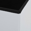 Składany stołek ze schowkiem, ekoskóra, 38x38x38 cm, biały