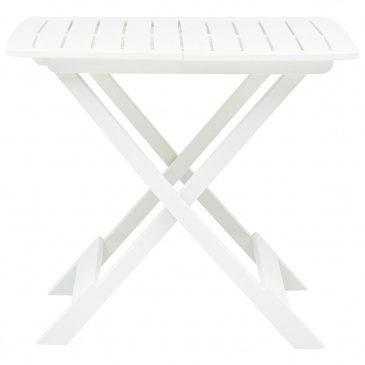 Składany stolik ogrodowy, biały, 79x72x70 cm, plastik