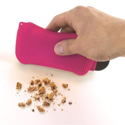 Skrobak z gąbką silikonowy niebieski