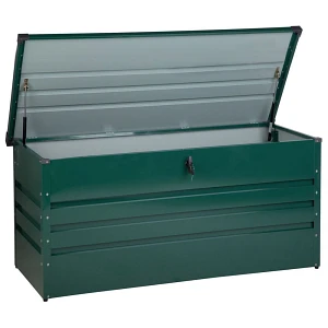 Skrzynia ogrodowa cebrosa metal 132 cm 62 cm ciemnozielony Skrzynia ogrodowa cebrosa metal 132 cm 62 cm ciemnozielony