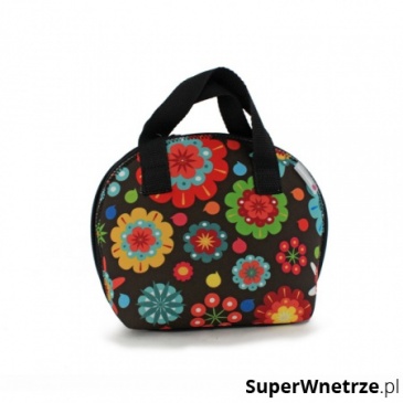  Lunch bag Flower Power 25x32cm Smart Lunch Smartsoft Rubber czarno-kolorowa