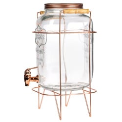 Słój do napojów z kranikiem i stojakiem złoty 8 l